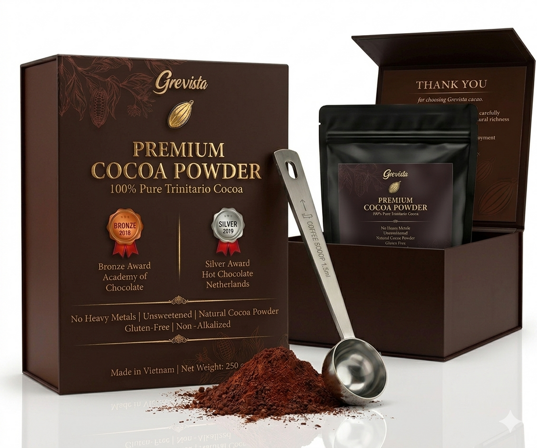 Grevista raw cacao nibs and cacao powder